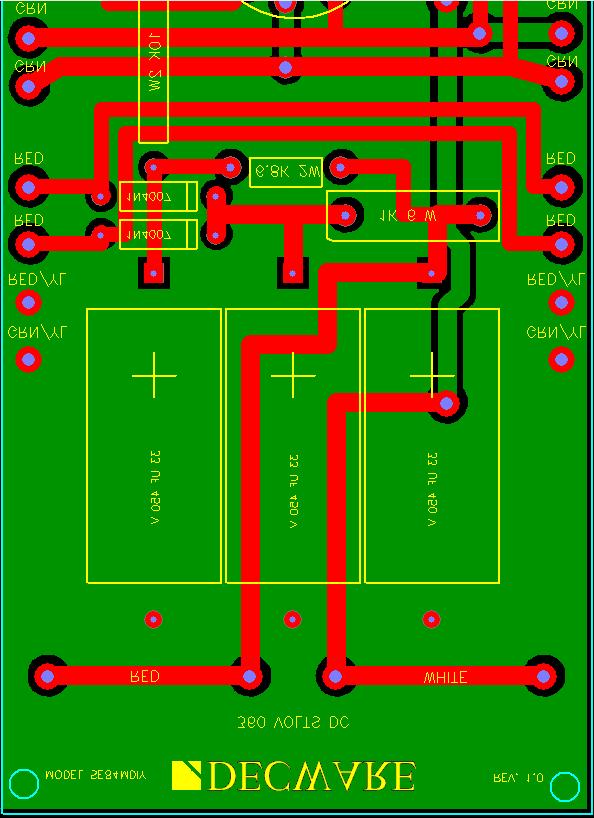 The circuit board has been designed to be used in 2 ways; A) Mounted on stand-offs to a piece of wood and B) Mounted on stand-offs inside a metal chassis.