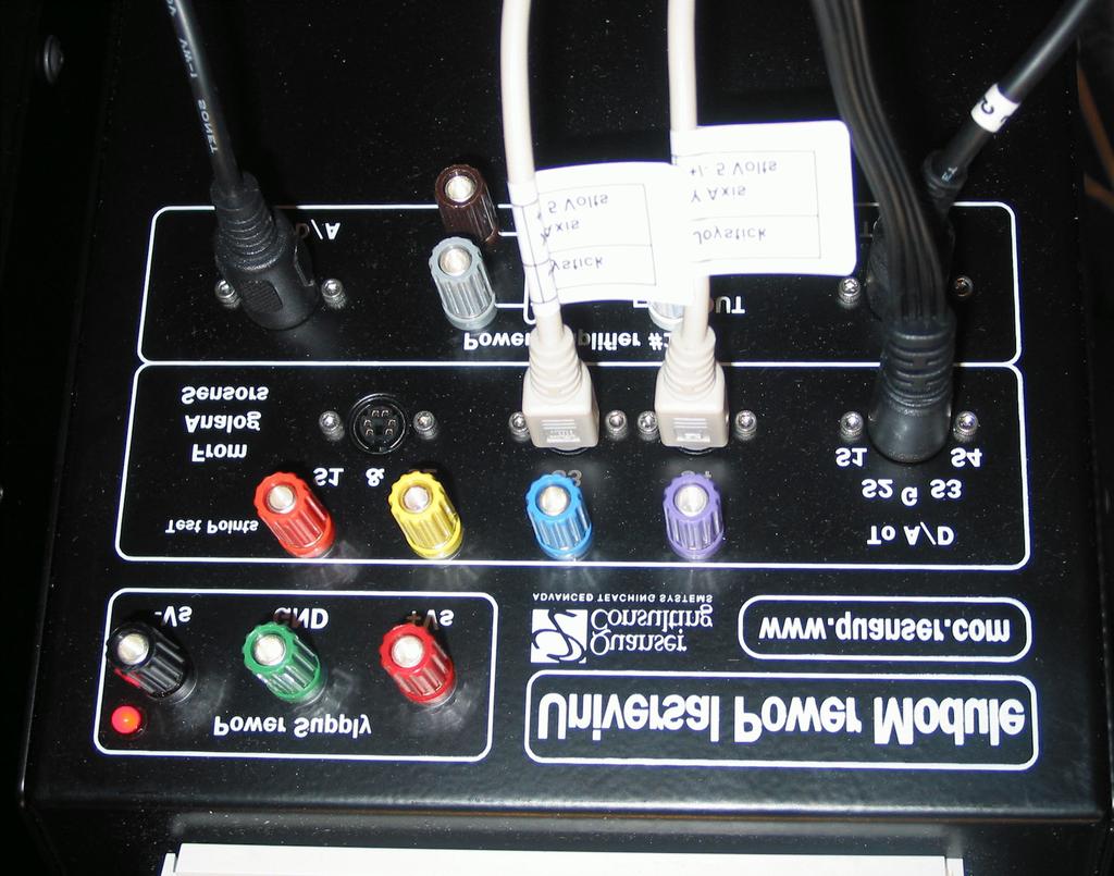Analog Output D/A #0 UPM2405 #1 5PIN DIN / RCA Analog Output D/A #1 UPM2405 #2 5PIN DIN / RCA Analog Output D/A # 3 UPM1503 5PIN DIN / RCA 9.2.5 Joystick connections to the amplifier Attach the joystick to the quick connect module on UMP#1, X!