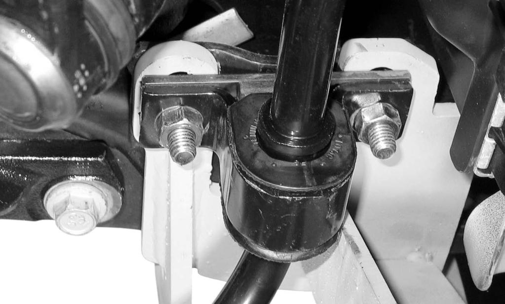 Insert the sway bar spacer between the mount and the sway bar bushing.