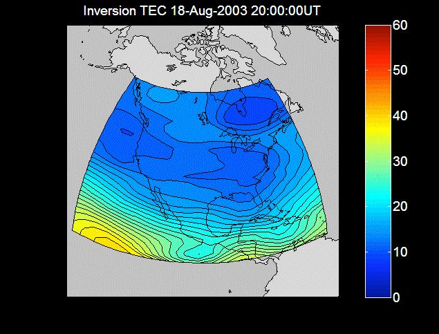 in TEC and electron density over North America Normal quiet-day