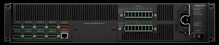 Configurability d Digital input cards enable sharing of audio between devices and networks All PowerMatch amplifier models feature balanced analog line inputs (+4 dbu maximum).