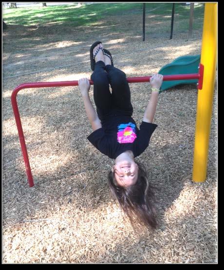 Jump up and down on a trampoline Play catch Go down a slide Swing on a swing