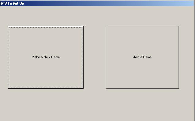 3.0 Start Up Figure 2.1: Start Screen Creating a game A game must be initially created before other views can join.