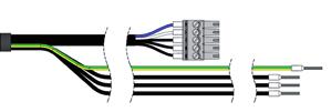 0 System Cables Order Catalogue Motor cable ServoOne junior / LSH, LST, LSN, LSP standard servomotors KM-PHBD-M-A-KSxxx Art. no.: 98.00.0xxx Motor connector Des. motor connector Function Des.