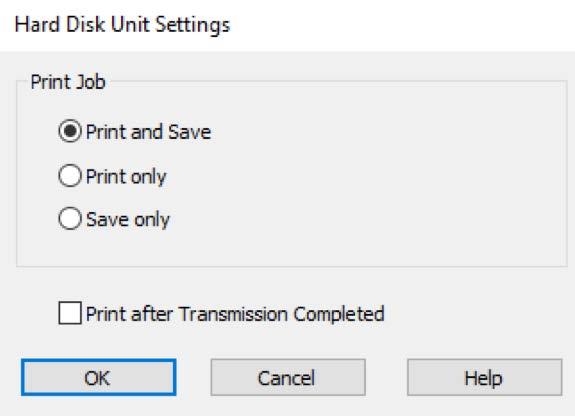 Printer Driver Options - Print & Save fast spooling with reprint functionality - Print