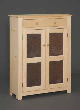 Jelly Cabinet (not shown) 2 Panel Door of White Pine 20½"w x 12½"d x 46"h #9 Bread Box 17