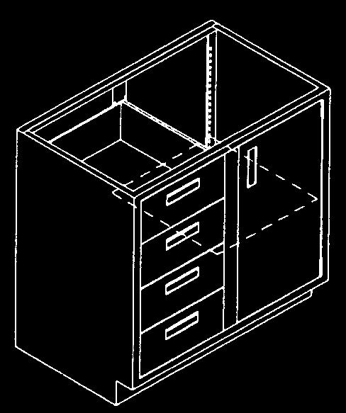 left half high drawers, and three left drawers HEIGHT: INCHES 35 (Standing) 35 (Standing) 35 (Standing)