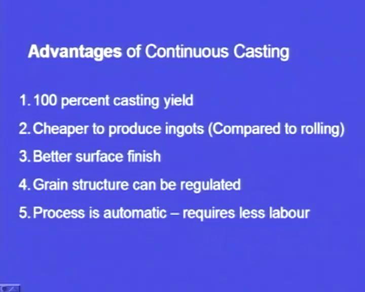 Continuous casting in travelling mould: In the case of the vertical continuous casting and horizontal continuous casting, the mould is stationary, and here in the continuous casting in travelling