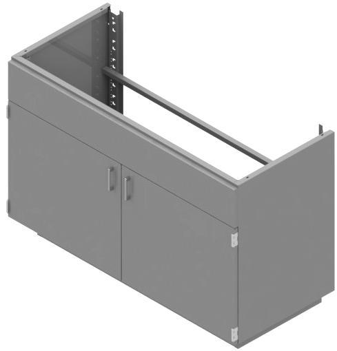 Fume Hood Cabinets Standing/Counter Height Fume hood cabinets feature an open back for service access and a welded rear support bar. Fume hood cabinets do not include a shelf.