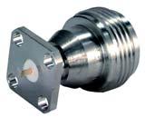 Receptacles, jacks (female) > panel mounted > tab contact > flush dielectric HUBER+SUHNER type