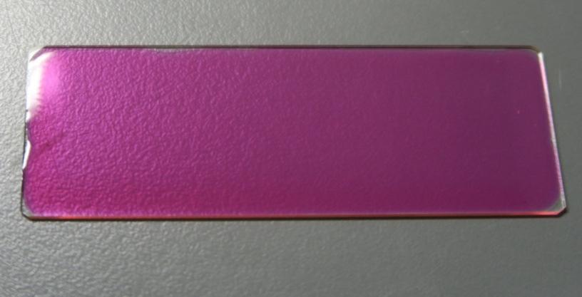 Figure 6.4. The photograph of the photopolymer layer prepared with the composition containing the optimum concentration of monomer. The thickness of the layer is 90 µm.