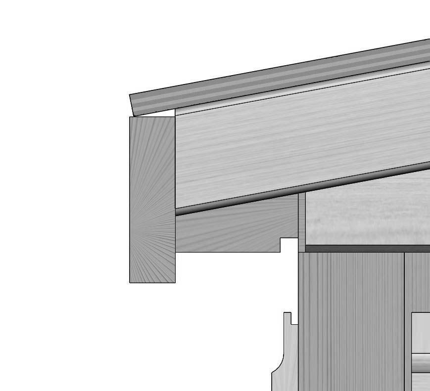 The screws should be just below the centerline of the rear fascia to be sure they pick up the eaves plate behind (diagram 57).