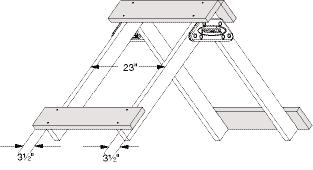 Keep boards square while attaching roof cap to boards with #14 x 1¹ ₄" pan head screws. 2" x 4" x 35" 90 2" x 4" x 38¹ ₂" Repeat for second assembly.