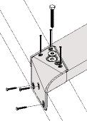 x 1¹ ₄" pan head screws (6) #8 x 2¹ ₂" deck screws Position assemblies as shown.