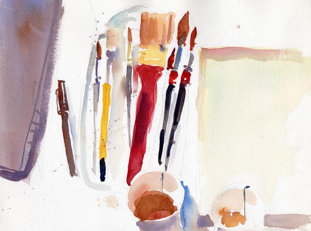 BASIC MATERIALS FOR WATERCOLOR PAINTING It takes a minimal number of items to paint in watercolor - paint, paper and brushes along with a palette which will hold the paint and provide an area to mix