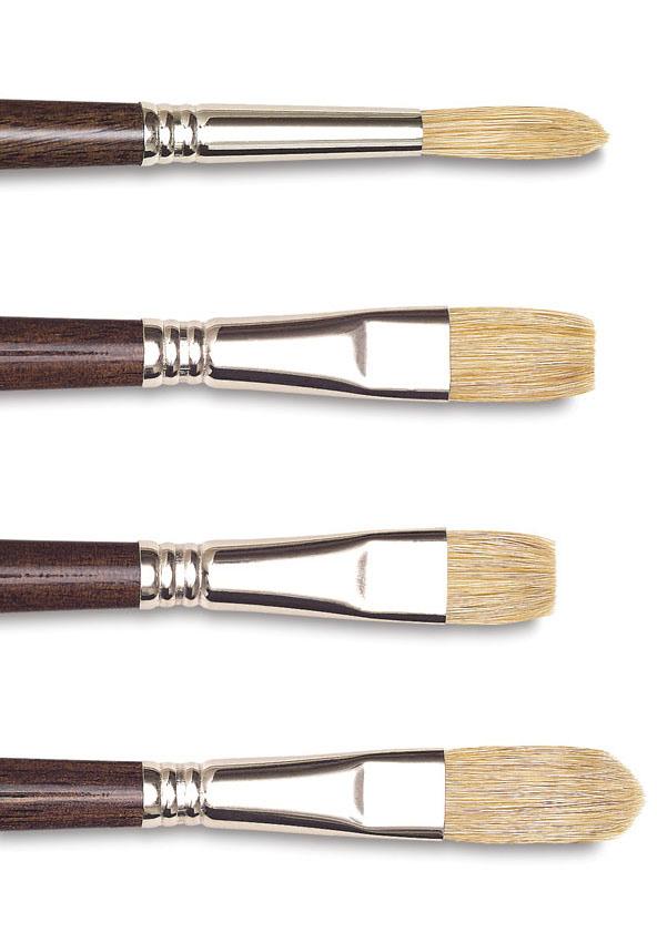 Brushes Hair Types Though paintbrushes are made from a variety of types of hair, both natural and synthetic, the brushes used for painting in oil or in acrylic on canvas are primarily bristle brushes