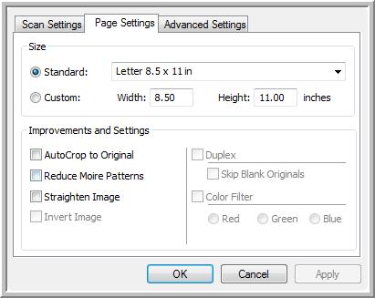 Scanning from One Touch Grayscale to scan items such as documents containing drawings or black and white photographs. Color to scan color photographs and other color items.