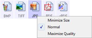 Scanning from One Touch Image Formats Select an image file format for photos, artwork or other documents that you want to save as images.