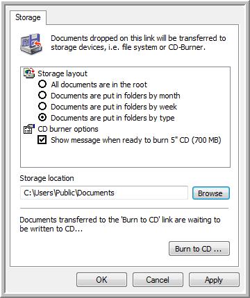 Scanning from One Touch Transferring Scanned Documents to Storage With the Transfer to Storage scanning process, you can scan documents and save them in a folder in one step.