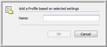 Scanning from TWAIN Creating a New Advanced Interface Profile You can create and save Advanced Interface profiles. To create a new profile: 1. Select one of the preset profiles, for example Custom. 2.