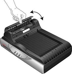 Slide the locking tab on the bottom of the scanner to its unlocked position.