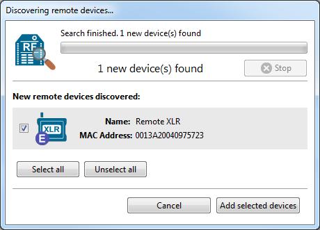 Step 4: Set up a range test Perform range testing 2. Click to discover remote devices within the same network.