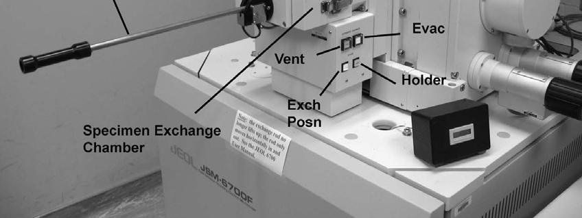 Click the button and read the Penning Gauge to ensure that the microscope is at