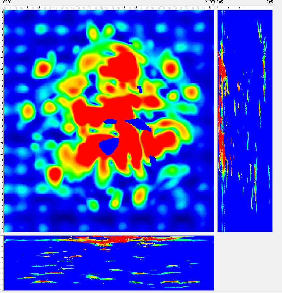 Fig6 shows display images of the detection signal in ultrasonic testing (UT).