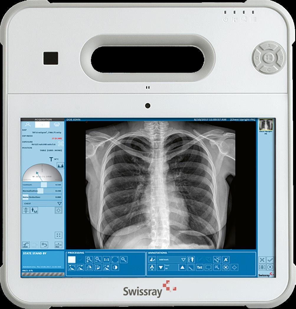 x-ray source. The tablet can also be docked and its software displayed on a full screen monitor.