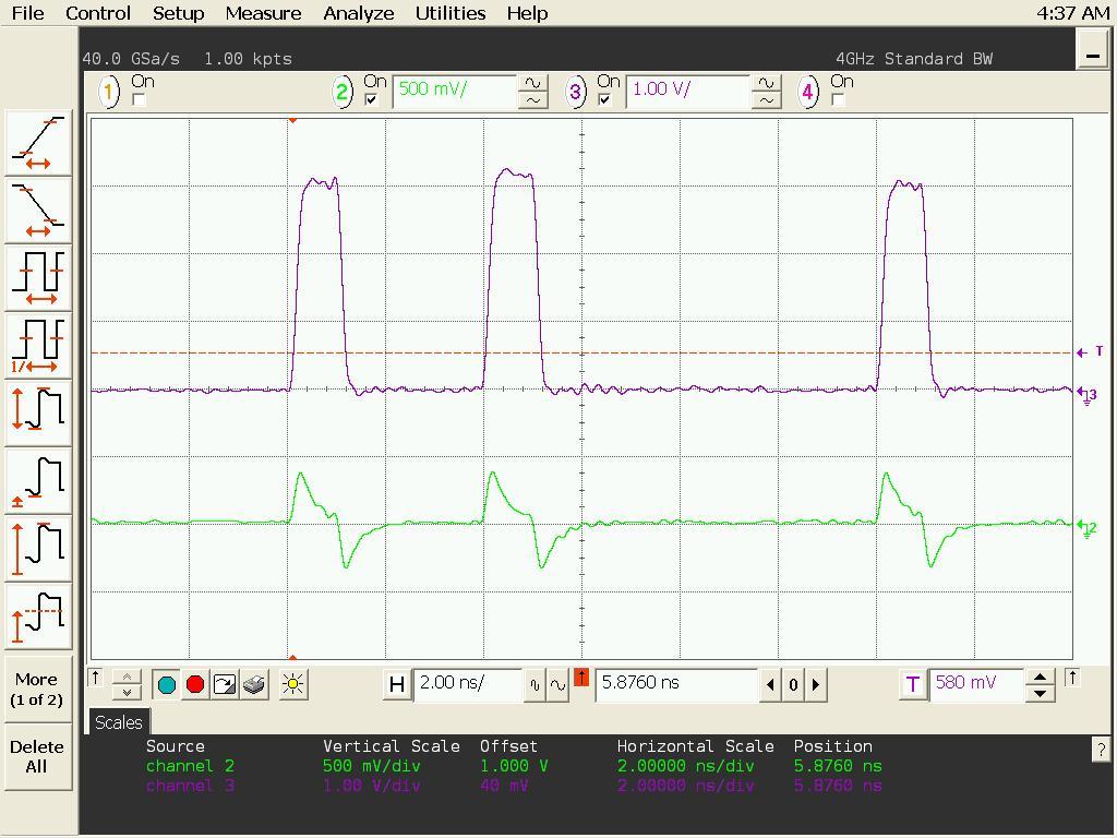 Measurements Time Domain Tx output (top) and Rx