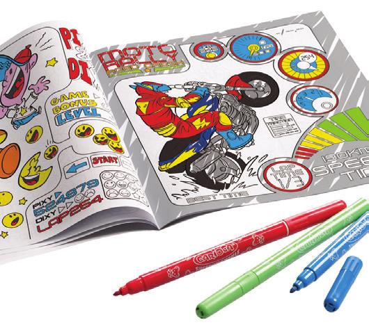 a coloring book. Free-standing cutouts.