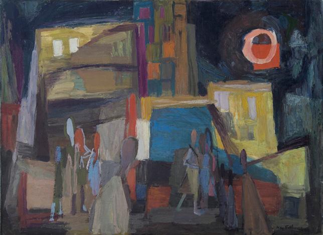 May Hillhouse (1908-1989) Mowbray by night 1960