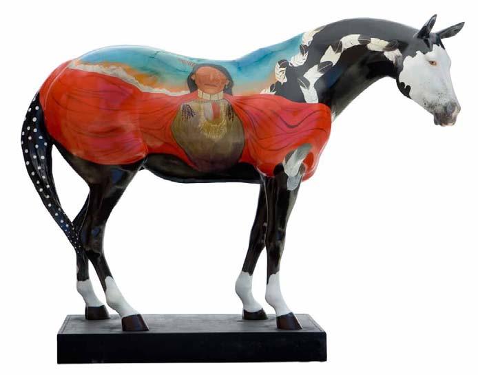 Original Life-size Painted Pony 5' tall by 7' long Cast in poly-resin Appraised for $40,000.