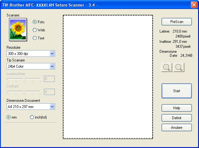 Scanarea Scanarea unui document folosind un driver TWAIN 2 Accesarea scanerului 2 a Pentru a scana un document porniţi softul ScanSoft PaperPort SE ce a fost instalat în timpul instalării MFL-Pro