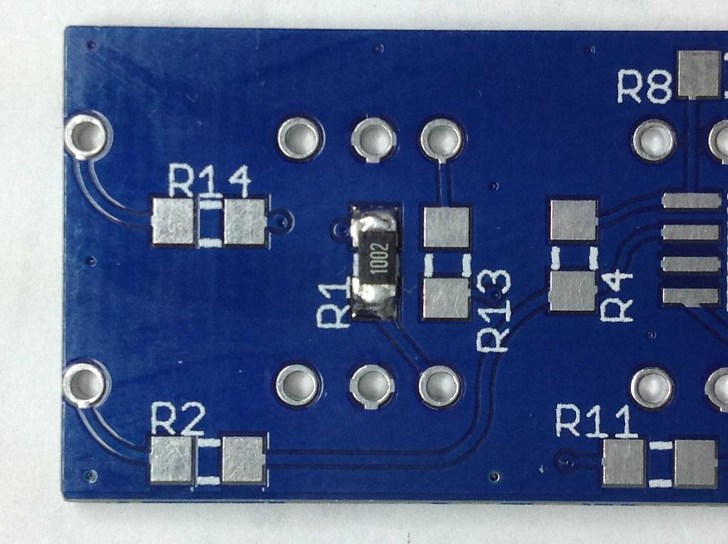 After which the board should look something like this: Now install the rest of the resistors.