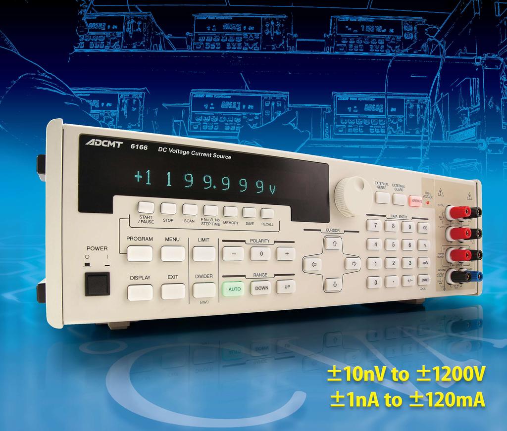 6166 DC Voltage/Current Source 6½-digit working standard suitable for calibration High-accuracy and