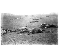 Slowly, over the misty fields of Gettysburg -- as all reluctant to expose their ghastly horrors to the light -- came the sunless morn, after the retreat by Lee's broken army.