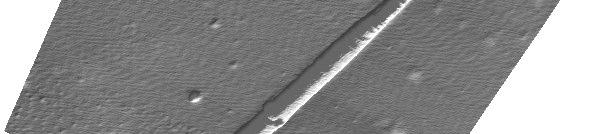 a AFM micrograph of KNbO 3 nanowire with corresponding line scan b, c