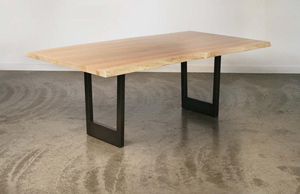 dining. entry. display ANSEL TABLE Solid wood top with two angled steel legs Medium 32-42 W x 72 L x 29.5 H 36-42 W x 84 L x 29.5 H 36-48 W x 96 L x 29.