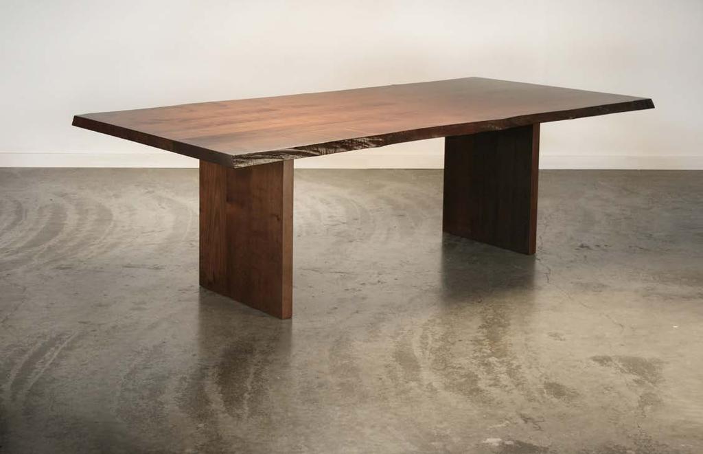 TABLE Solid wood top with two solid wood slab legs Medium 32-42 W x 72 L x 29.5 H 36-42 W x 84 L x 29.5 H 36-48 W x 96 L x 29.