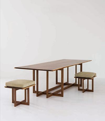 Grid Dining Table & Stools Grid Dining