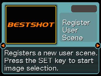 Select the REC tab, select REC Mode, and 3. Use [ ] and [ ] to select BESTSHOT, and then press [SET]. This enters the BESTSHOT mode and displays a sample scene. 4.