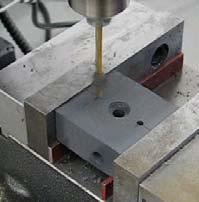 Note: Set your drilling speed to 50 The hole being drilled in
