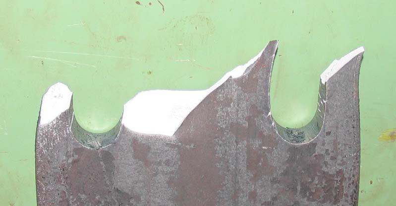 Figure C-7 Failure of laser cut hole A36 ¾ specimen