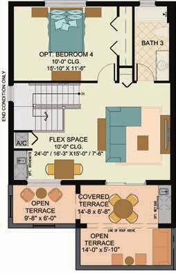 COSMO continued 3-4 bedrooms 3-1/2 bath + flex space COSMO with BEDROOM 4 3RD FLOOR COSMO with FLEX SPACE 3RD