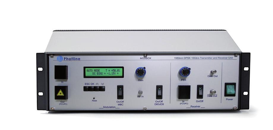 T C H N L G I S 1550 nm 12 Gb/s DPSK Delivering Modulation Solutions The 1550nm12GbpsDPSK is an optical modulation unit that generates high performance DPSK optical data streams.