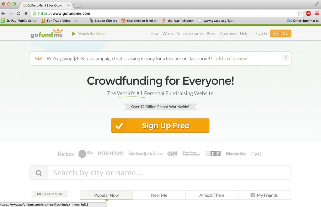 Step 1: Go to www.gofundme.
