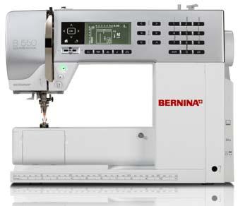 BERNINA 550 Stitch Package 187 Stitches 22 Practical, 7 Buttonholes, 2 Eyelets, 131 Decorative, 24 Quilting; 4 Alphabets + 1 Darning Program GENERAL MACHINE FEATURES and BENEFITS LCD Screen One Touch
