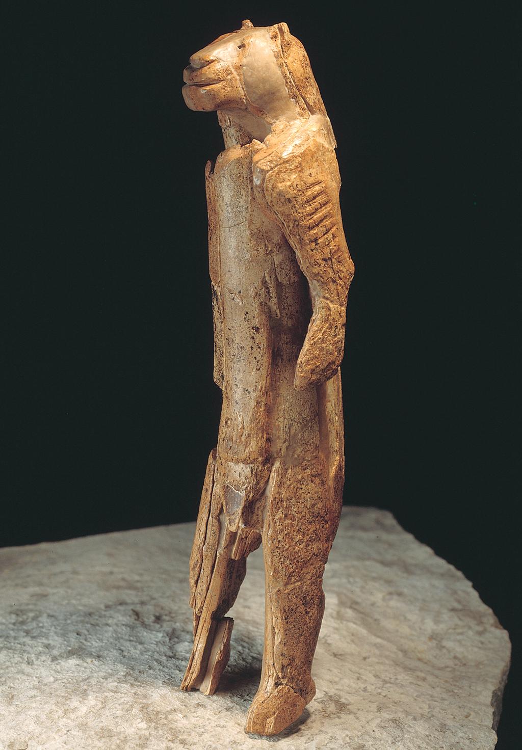 Paleolithic Art Figure 1-3 Human with feline head, from Hohlenstein-Stadel, Germany, ca. 30,000 28,000 BCE.