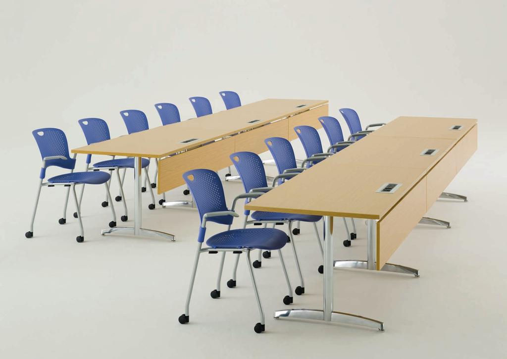 Training Tables 1500 x 750mm Rectangles, Oak MFC tops and modesty panels with matching PVC edges,